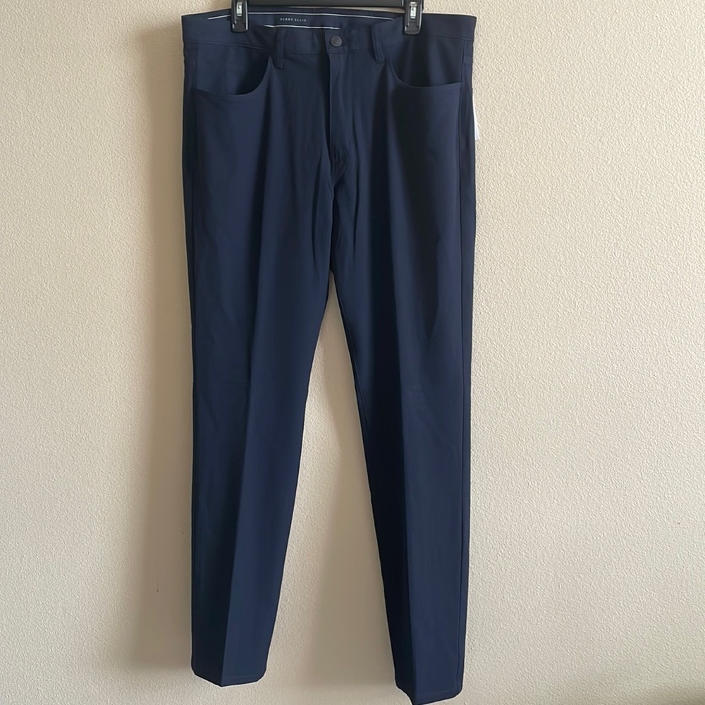 Men’s NWT Perry Ellis Dark Sapphire‎ Slim Fit 4 Way Stretch Pants